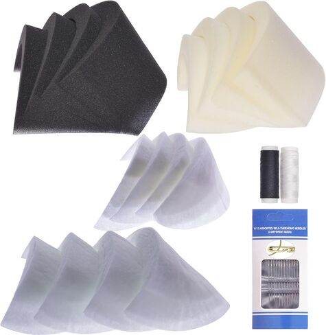 منصات الكتف الخياطة سمك 2.3 سم (8 أزواج) رغوة الإسفنج وسادة القطن سميكة محسن دفع ما يصل مجموعة في الملابس المغطاة لوازم الخياطة للنساء الرجال الملابس السترة دعوى تي شيرت المنحدرة أكتاف عالية منخفضة in Kuwait