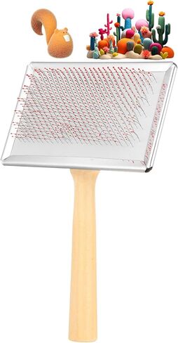 قطعة واحدة من بطاقات الصوف، أداة تمشيط صوف بإبرة صوف كبيرة، أداة تمشيط مع مقبض من الخشب الصلب للكلاب والقطط والحيوانات الأليفة، مشروع أدوات مستلزمات النسيج الدوارة in Kuwait