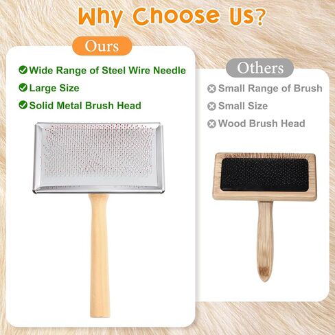 قطعة واحدة من بطاقات الصوف، أداة تمشيط صوف بإبرة صوف كبيرة، أداة تمشيط مع مقبض من الخشب الصلب للكلاب والقطط والحيوانات الأليفة، مشروع أدوات مستلزمات النسيج الدوارة in Kuwait