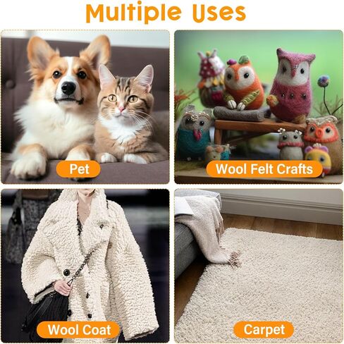 قطعة واحدة من بطاقات الصوف، أداة تمشيط صوف بإبرة صوف كبيرة، أداة تمشيط مع مقبض من الخشب الصلب للكلاب والقطط والحيوانات الأليفة، مشروع أدوات مستلزمات النسيج الدوارة in Kuwait