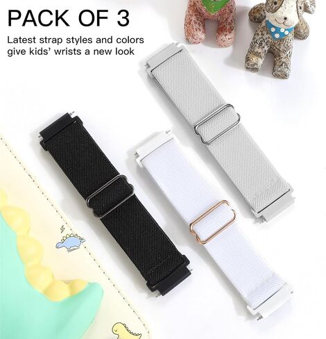3 Pack Stretchy Nylon Compatible with Gizmo Watch Adventrue 3 3 2 1/Gabb Watch 3e 3 2 1/SyncUP & Cosmo JrTrack 5/4/3/2 SE/2/JrTrack Band, 20mm Solo Loop Soft Strap for Boys Girls in Saudi Arabia