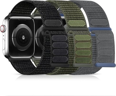3Pack Band Compatible for Apple Watch Band 38mm 40mm 41mm 42mm 44mm 45mm 49mm Women Men, Breathable Braided Woven Fabric Nylon Sport Loop Replacement Strap for iwatch SE Ultra Series 9 8 7 6 5 4 3 2 1 in Saudi Arabia