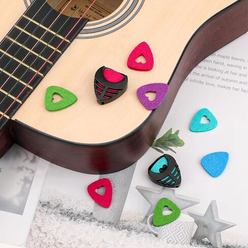10 Pack Guitar Pick Holder, Stick-On Plastic Guitar Pick Case with Adhesive Back and Spring Convenient Guitar Pick Storage Box to Attach to Bass Ukulele Acoustic Guitar Accessories in Saudi Arabia