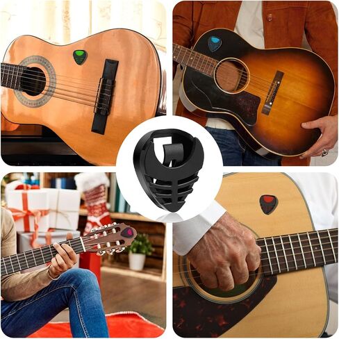 10 Pack Guitar Pick Holder, Stick-On Plastic Guitar Pick Case with Adhesive Back and Spring Convenient Guitar Pick Storage Box to Attach to Bass Ukulele Acoustic Guitar Accessories in Saudi Arabia