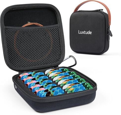 حافظة حامل اختيار الجيتار الفاخرة للحاجز، من أجل ChromaCast، من أجل D'Addario، من أجل JIM DUNLOP، من أجل Bolopick، منظم تخزين ملحقات الجيتار، يناسب 66 قطعة، حافظة فقط in Kuwait