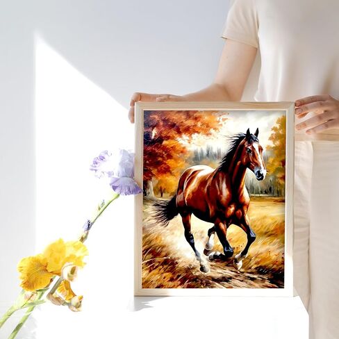 Equestrian Wall Decor - Horse Art Print for Home Decor - Antique Western Classic Stallion Pictures Horse Riding Artwork Rustic Country Farmhouse Cottagecore Decoration - 8x10 UNFRAMED Photos in Saudi Arabia