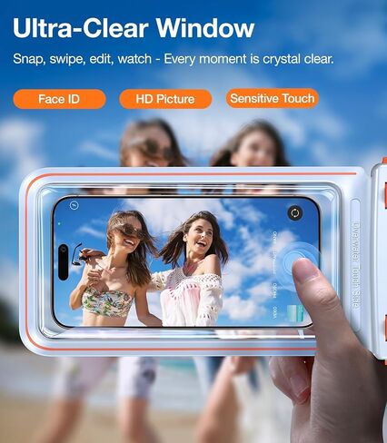 حقيبة هاتف TORRAS IPX8 مقاومة للماء عائمة، شاشة تحت الماء قابلة للمس، حافظة هاتف مقاومة للماء مع حبل لهاتف iPhone 15 Pro Max 14 13 12 Galaxy S24 Ultra S23 S22، حقيبة جافة للهاتف الخلوي 7.0، أسود in Kuwait