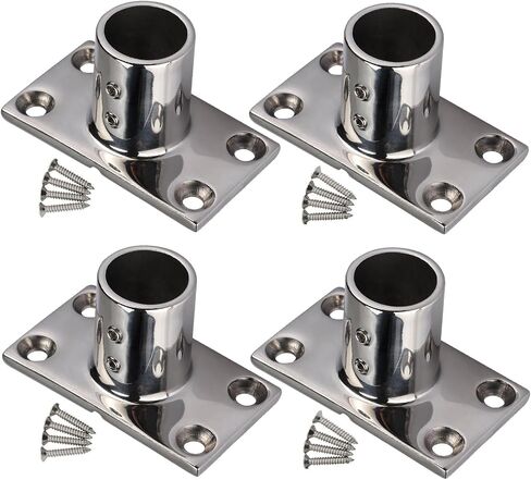 NovelBee 4pcs 90 Degree Boat Rectangle Bases,1" 25mm Marine Hand Rail Fittings Hardware 316 Stainless Steel Boat Accesssory in Saudi Arabia