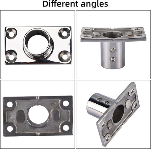 NovelBee 4pcs 90 Degree Boat Rectangle Bases,1" 25mm Marine Hand Rail Fittings Hardware 316 Stainless Steel Boat Accesssory in Saudi Arabia
