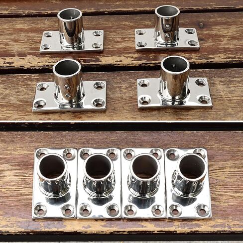 NovelBee 4pcs 90 Degree Boat Rectangle Bases,1" 25mm Marine Hand Rail Fittings Hardware 316 Stainless Steel Boat Accesssory in Saudi Arabia
