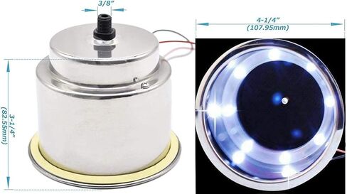 4 قطعة حامل أكواب من الفولاذ المقاوم للصدأ LED باللون الأبيض حامل مشروبات مع استنزاف للقوارب البحرية والشاحنة Rv Camper in Kuwait