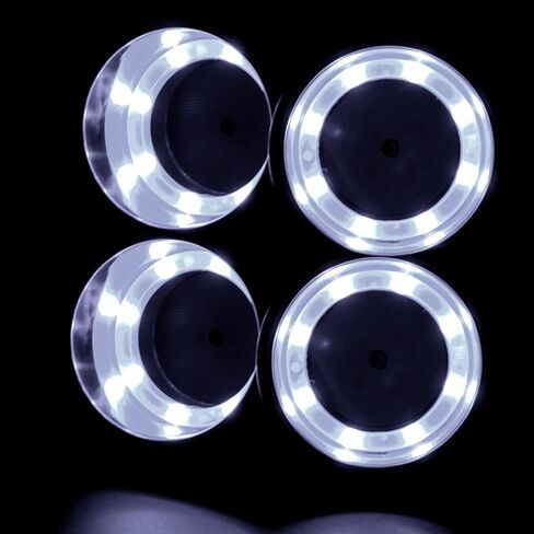 4 قطعة حامل أكواب من الفولاذ المقاوم للصدأ LED باللون الأبيض حامل مشروبات مع استنزاف للقوارب البحرية والشاحنة Rv Camper in Kuwait