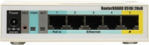 Mikrotik RouterBOARD 951Ui-2HnD RB951Ui-2HnD 2.4Ghz Wrls AP 1000mW 5x10/100 OSL4 in Saudi Arabia