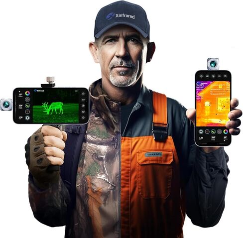 كاميرا Xinfrared One XH09 الحرارية لهواتف iPhone، رؤية ليلية حرارية أحادية للأماكن الخارجية، 50 هرتز، كاميرا تصوير حراري عالية الدقة بالأشعة تحت الحمراء لفحص المنزل والإنقاذ في البرية - iOS in Kuwait