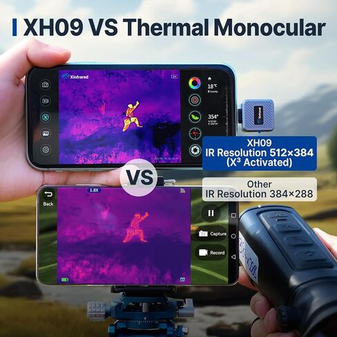 كاميرا Xinfrared One XH09 الحرارية لهواتف iPhone، رؤية ليلية حرارية أحادية للأماكن الخارجية، 50 هرتز، كاميرا تصوير حراري عالية الدقة بالأشعة تحت الحمراء لفحص المنزل والإنقاذ في البرية - iOS in Kuwait