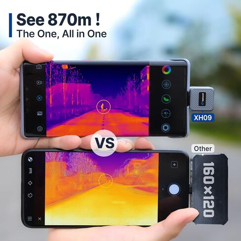 كاميرا Xinfrared One XH09 الحرارية لهواتف iPhone، رؤية ليلية حرارية أحادية للأماكن الخارجية، 50 هرتز، كاميرا تصوير حراري عالية الدقة بالأشعة تحت الحمراء لفحص المنزل والإنقاذ في البرية - iOS in Kuwait