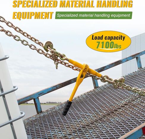 مجلدات السلسلة 3/8 "-1/2" 4 مجموعات، 7100 رطل G80 سلسلة 10FT مجموعة مجلدات وسلاسل تحميل السقاطة، سلسلة سحب مع خطافات الإمساك، سلسلة ربط للأسفل للمقطورات والشاحنات المسطحة الصناعية الزراعية in Kuwait