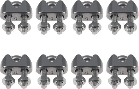 10PCS 1/4 Inch M6 Stainless Steel Wire Rope Cable Clip Clamp in Kuwait