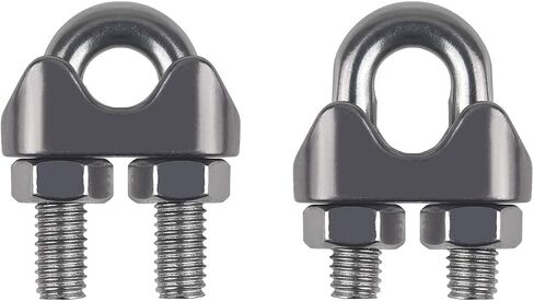 10PCS 1/4 Inch M6 Stainless Steel Wire Rope Cable Clip Clamp in Kuwait