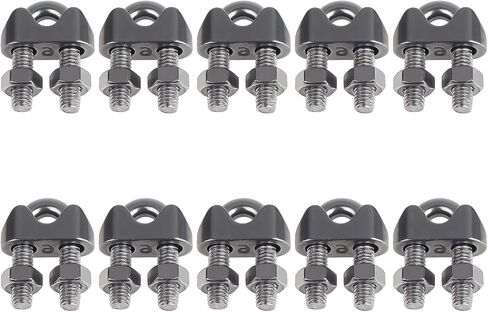 10PCS 1/4 Inch M6 Stainless Steel Wire Rope Cable Clip Clamp in Kuwait