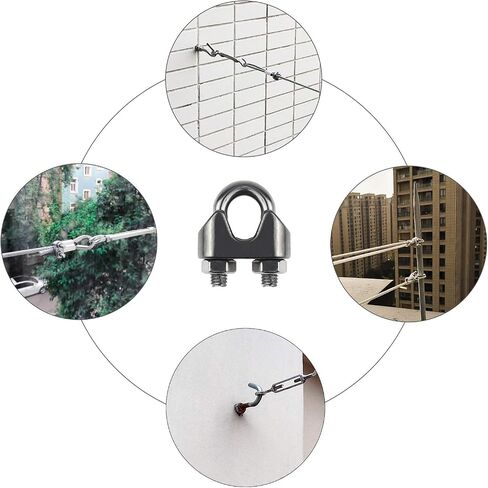 10PCS 1/4 Inch M6 Stainless Steel Wire Rope Cable Clip Clamp in Kuwait