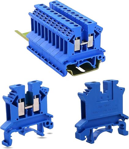 UK2.5N DIN محطة السكك الحديدية كتلة المسمار نوع الكهربائية Termin UL 690V 32A 24-12AWG UK2.5N مجموعة كتل طرفية، حزمة من 100 (أزرق) in Saudi Arabia