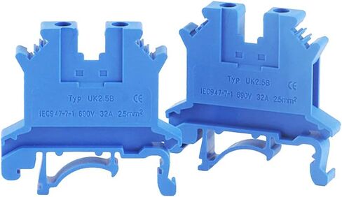 UK2.5N DIN محطة السكك الحديدية كتلة المسمار نوع الكهربائية Termin UL 690V 32A 24-12AWG UK2.5N مجموعة كتل طرفية، حزمة من 100 (أزرق) in Saudi Arabia