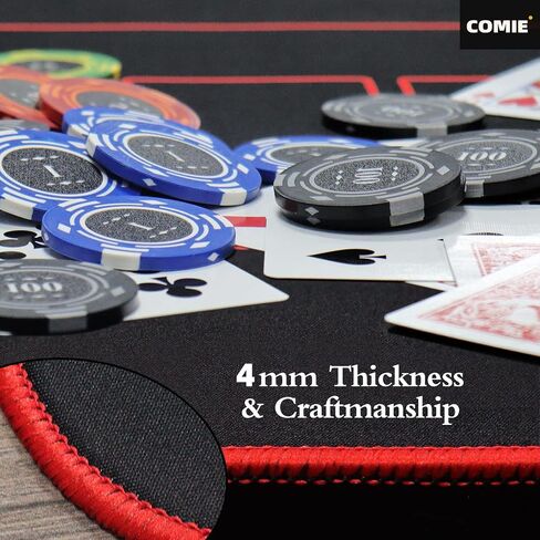 47 x 23 inch Texas Hold'em Poker Mat,4MM Thickness Portable Poker Table Top with Hemmed Edges,Water Repellent, Professional Casino Grade Poker Mat for Theme Party,Poker Night,Holiday Gatherings. in Saudi Arabia