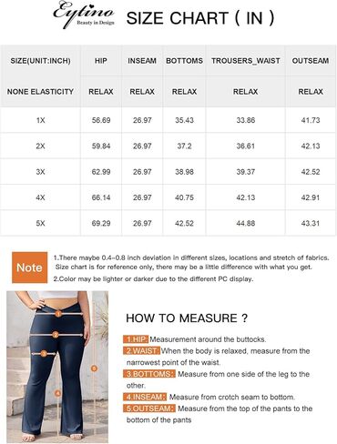 Eytino Plus Size Leggings for Women Elastic High Waisted Crossover Flare Pants Lounge Trousers(1X-5X) in Saudi Arabia