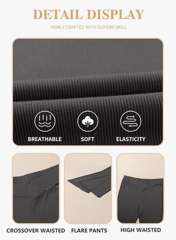 Eytino Plus Size Leggings for Women Elastic High Waisted Crossover Flare Pants Lounge Trousers(1X-5X) in Saudi Arabia