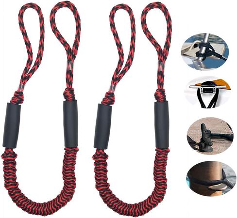 Bling Bling Bungee Dock Line Mooring Rope 3.5 ft Black 2 Pack in Saudi Arabia