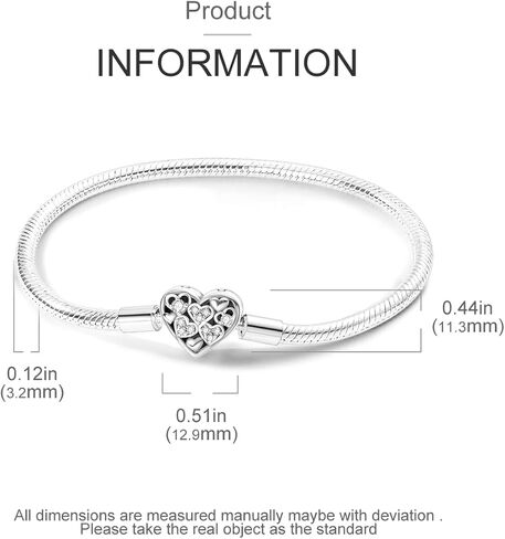 Parmuz 925 Sterling Silver Charm Bracelet for Woman Snake Chain Bracelet Star Moon Butterfly Cute Iconic Moments European Bracelet Jewelry Gift for Woman Girl in Kuwait
