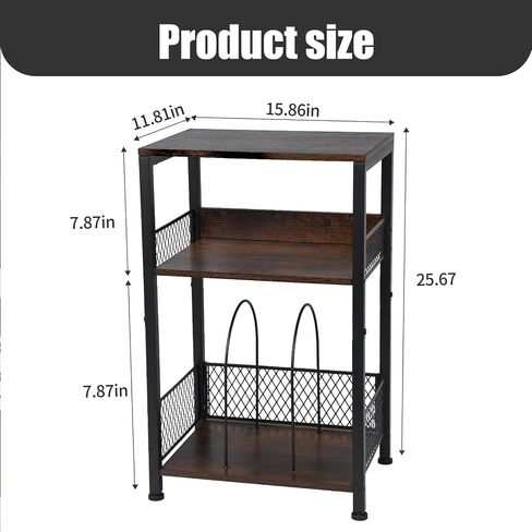 End Tables 3 Tier Record Player Stand End Tables Stand with Storage can hold over 120 records, suitable for use in living rooms, study rooms, and bedrooms in Saudi Arabia