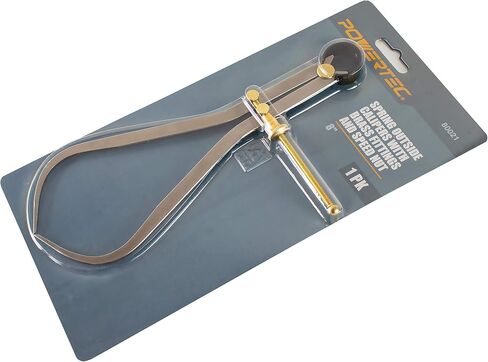 POWERTEC 80019 زنبركي داخل الفرجار مع تركيبات نحاسية وصامولة السرعة | طول الساق 8 بوصات وسعة الفك 8-1/2 بوصة | مع غسالة التسوية الذاتية | نقاط فولاذية صلبة ونقطة ارتكاز وزنبرك in Saudi Arabia
