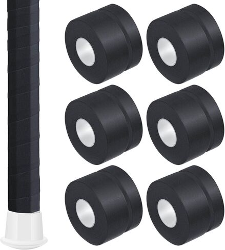 12 Rolls 30 ft Lacrosse Tape 1 Inch and 1/2 Inch Non Pre Cut Lacrosse Stick Tape Cotton Sweat Absorbent Lacrosse Tape for Stick (Black, White) in Saudi Arabia