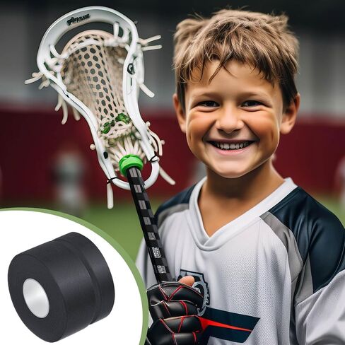 12 Rolls 30 ft Lacrosse Tape 1 Inch and 1/2 Inch Non Pre Cut Lacrosse Stick Tape Cotton Sweat Absorbent Lacrosse Tape for Stick (Black, White) in Saudi Arabia