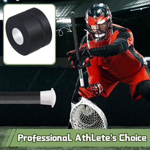 12 Rolls 30 ft Lacrosse Tape 1 Inch and 1/2 Inch Non Pre Cut Lacrosse Stick Tape Cotton Sweat Absorbent Lacrosse Tape for Stick (Black, White) in Saudi Arabia