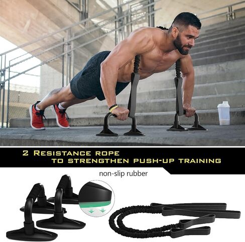 Ab Roller Wheel, 6 in 1 Ab Roller kit with Knee Pads, Push-Up Bars, Resistance Bands, Workout Poster, Workout Guide, Perfect Home Gym Equipment for Men Women Abdominal Exercise in Saudi Arabia