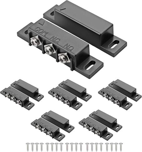 5 مجموعات من مفاتيح القصب المغناطيسي، مفتاح الباب المغناطيسي/مفتاح الاتصال المغناطيسي/فتح عادي مغلق NC بدون باب إنذار لأمان النافذة، لإضاءة DC 5V 12V 24V in Kuwait