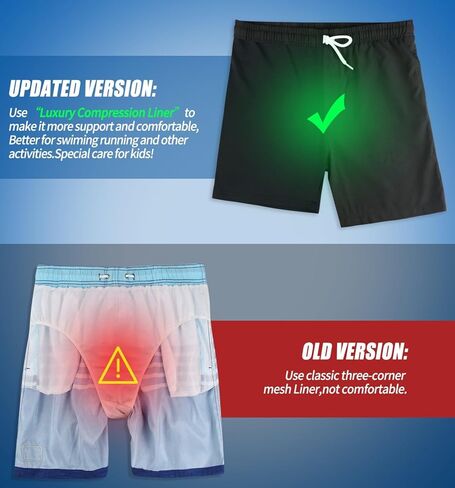 LUCOWEE Boys Swim Trunks Soft Boxers Lined no Chafe Swimsuit Bathing Shorts Sandless Quick Dry UPF 50+ Functional Drawstring in Saudi Arabia