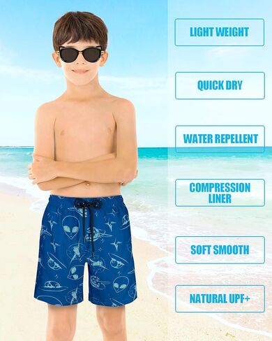 LUCOWEE Boys Swim Trunks Soft Boxers Lined no Chafe Swimsuit Bathing Shorts Sandless Quick Dry UPF 50+ Functional Drawstring in Saudi Arabia