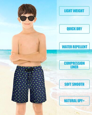 LUCOWEE Boys Swim Trunks Soft Boxers Lined no Chafe Swimsuit Bathing Shorts Sandless Quick Dry UPF 50+ Functional Drawstring in Saudi Arabia