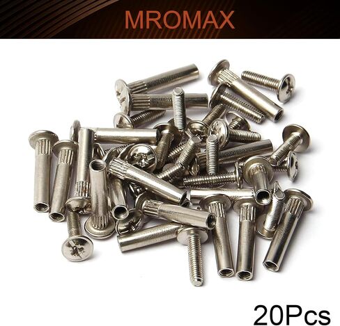 برغي ربط MroMax M4، M4 × 27 مم من الفولاذ الكربوني المطلي بالنيكل برأس متقاطع برغي شيكاغو مجموعة براغي ملزمة لتزيين الجلد بنفسك ودفتر القصاصات وألبومات الصور تجليد الكتب 20 قطعة in Kuwait