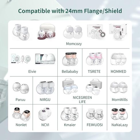 10PCS Flange Sizing Kit, Silicone Flange Inserts 13/15/17/19/21mm &Nipple Ruler&Cleaning Brush 24mm Flange/Shield, Compatible with Momcozy S9/S9pro/S10/S12/S12pro /Medela/Elvie in Saudi Arabia