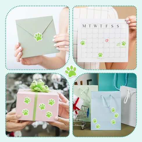 500PCS Colorful Paw Print Stickers Roll, 1" Self-Adhesive Dog Paw Stickers in Saudi Arabia