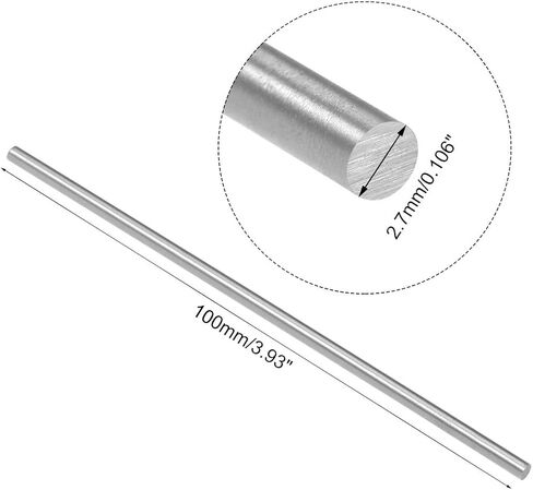 uxcell Round Steel Rod, 2.8mm HSS Lathe Bar Stock Tool 100mm Long, for Shaft Gear Drill Lathes Boring Machine Turning Miniature Axle, Cylindrical Pin DIY Craft Tool, 20pcs in Saudi Arabia
