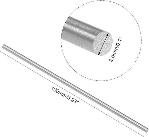 uxcell Round Steel Rod, 2.8mm HSS Lathe Bar Stock Tool 100mm Long, for Shaft Gear Drill Lathes Boring Machine Turning Miniature Axle, Cylindrical Pin DIY Craft Tool, 20pcs in Saudi Arabia