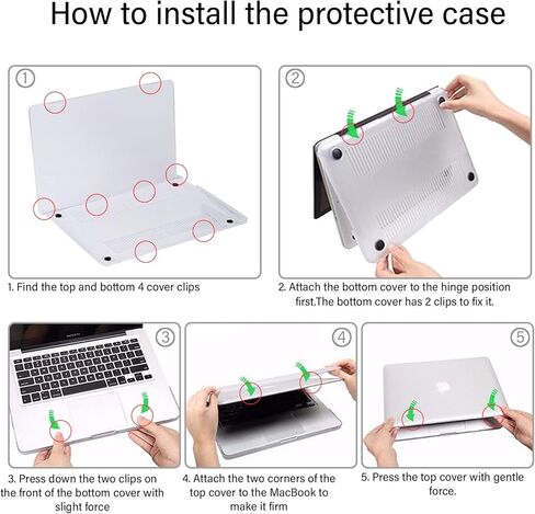 متوافق مع حافظة MacBook Air مقاس 13 بوصة إصدار 2020 2019 2018 (A2337 M1 A2179 A1932)، مع معرف اللمس وحزمة حماية لوحة المفاتيح وكاميرا الويب والحقيبة وواقي الشاشة (نمط الفهد الأسود) in Kuwait