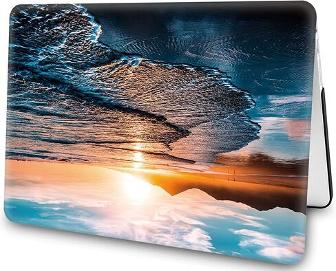 Beach Sunset Hard Case Compatible with MacBook Air 13 Inch Case 2017 2016 2015 2014 2013 2012 2011 2010 Release A1466/A1369,AMCJJ Plastic Hard Shell Cover & Keyboard Cover &Screen Protector in Saudi Arabia