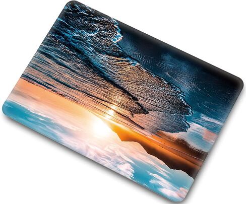 Beach Sunset Hard Case Compatible with MacBook Air 13 Inch Case 2017 2016 2015 2014 2013 2012 2011 2010 Release A1466/A1369,AMCJJ Plastic Hard Shell Cover & Keyboard Cover &Screen Protector in Saudi Arabia